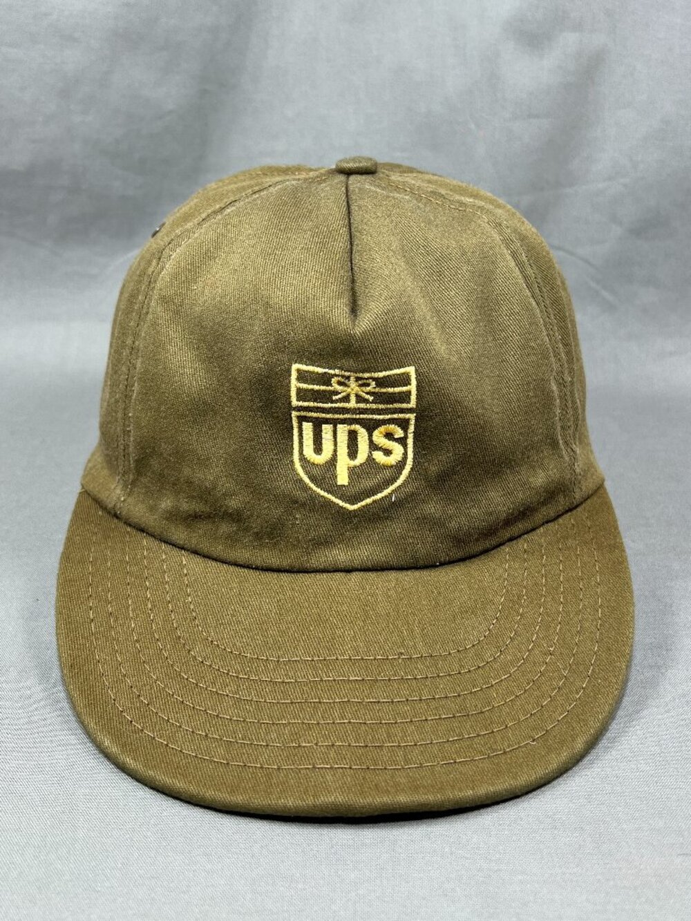 Vtg 90s UPS United Postal Service Hat Made USA Brown Workwear Adult Snapback Cap